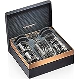 Whiskey Decanter and Glass Set for Men // Crystal Bourbon Decanter Set with 10oz Whiskey Glasses in a Classy Gift Box // Liqu