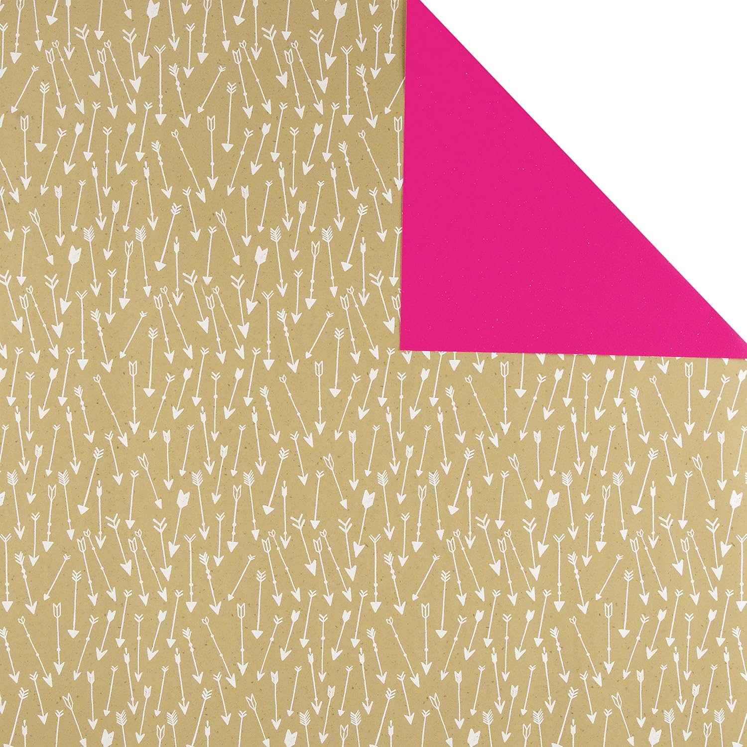 Hallmark Reversible Wrapping Paper, Kraft Gold and Pink (Pack of 3, 120 sq. ft. ttl.) for Mothers Day, Easter, Baby Showers, Birthdays, Weddings, Bridal Showers or Any Occasion: Kitchen & Dining