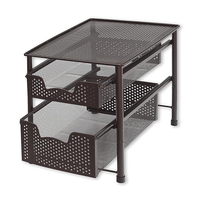 Simple Houseware Stackable 2 Tier Sliding Bask...