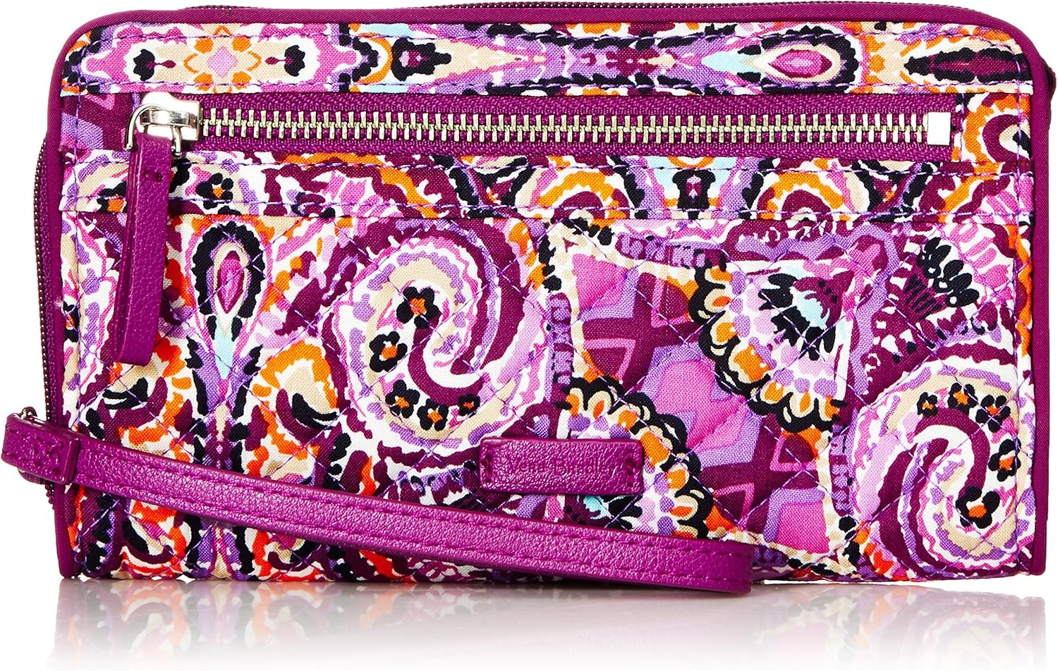 Vera Bradley Iconic Rfid Front Zip Wristlet, Signature Cotton, Dream