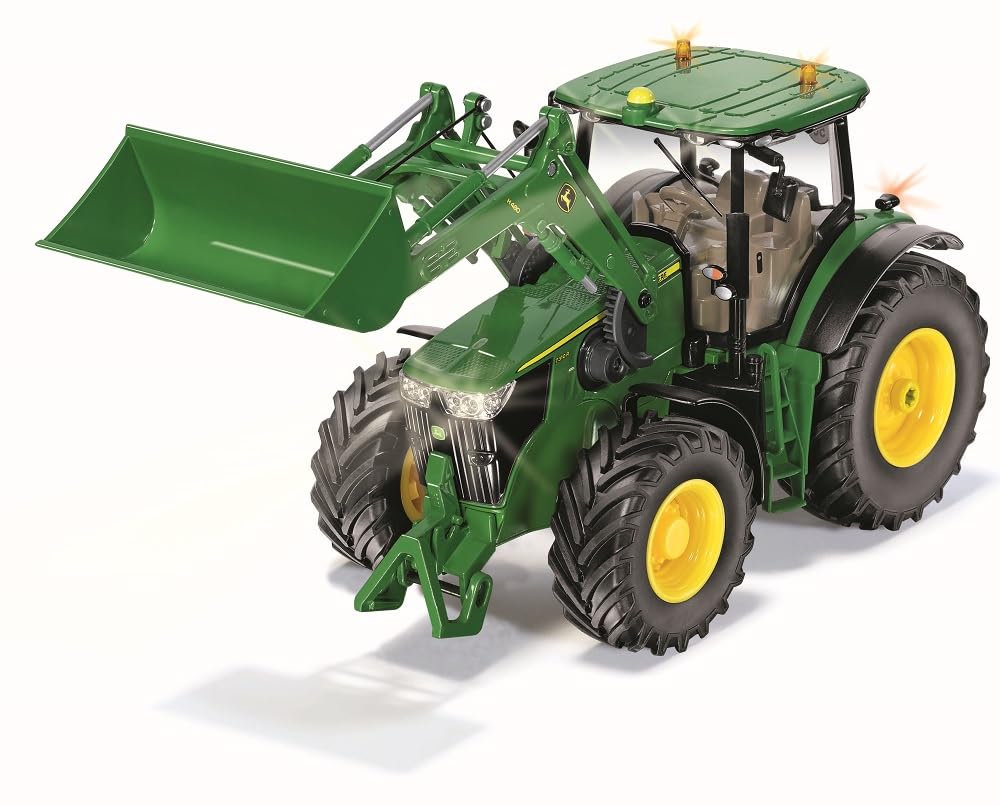 Siku 6792, John Deere 7310R Traktor mit Frontlader, Grün, Metall/Kunststoff, 1:32, Ferngesteuert, Ohne Fernsteuermodul, Steuerung via App oder Gaming Controller möglich 3