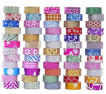 60 Rolls Glitter Washi Tape Set Washi Masking Decorative Tapes
