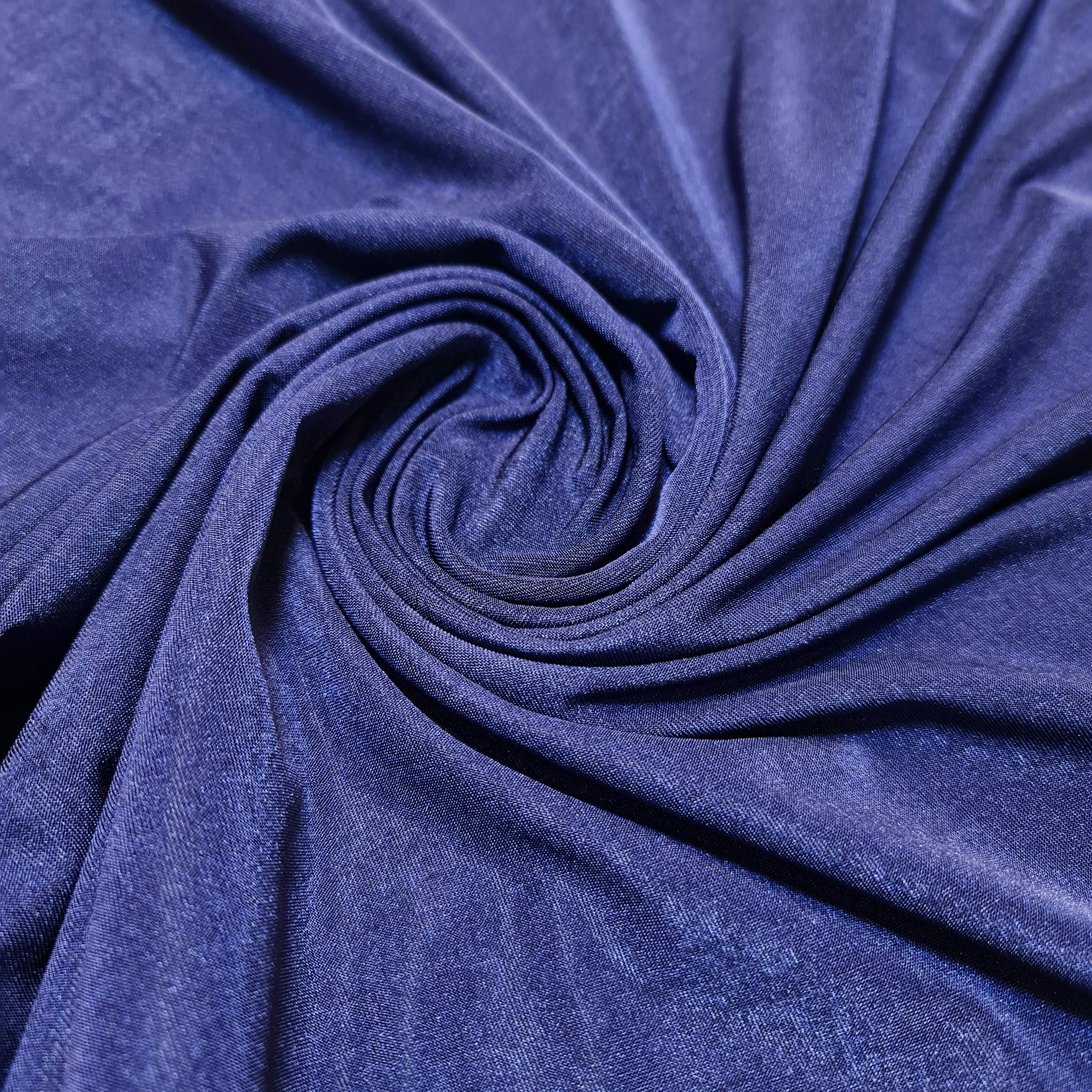 Elastane 4-Way Stretch Nylon Light Weight Spandex Dancewear Swimwear ITY Fabric 58" (French Navy, 5 Meter (Continuous Length))