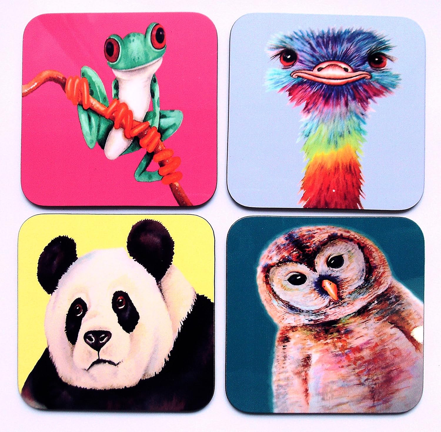 Set of 4 Animal Coasters Amazon.co.uk Handmade