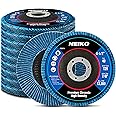 Neiko 11257A High Density Jumbo Premium Zirconia Flap Disc | 4.5" x 7/8-Inch, 40 Grit, Bevel Type #29-10 Pack