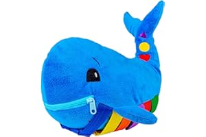 Buckle Toys - Blu Whale - Develop Motor Skills and Problem Solving - Counting and Color Recognition - Sensory Toddler Travel Toy