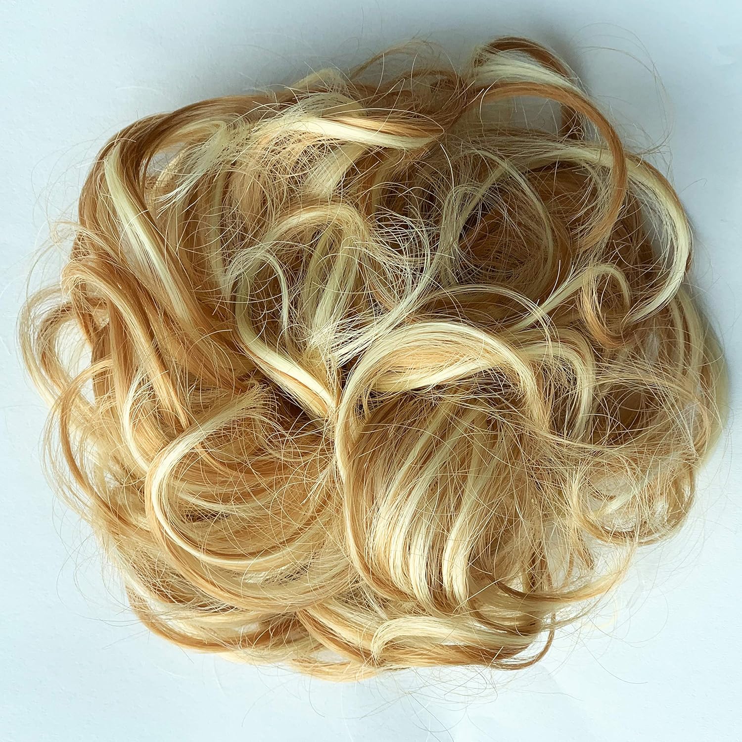 CAISHA Large Hairpiece Scrunchy Instant Updo Curly Messy Bun Blond Mix G20E, blond mix #27H613 G20E - Image 3