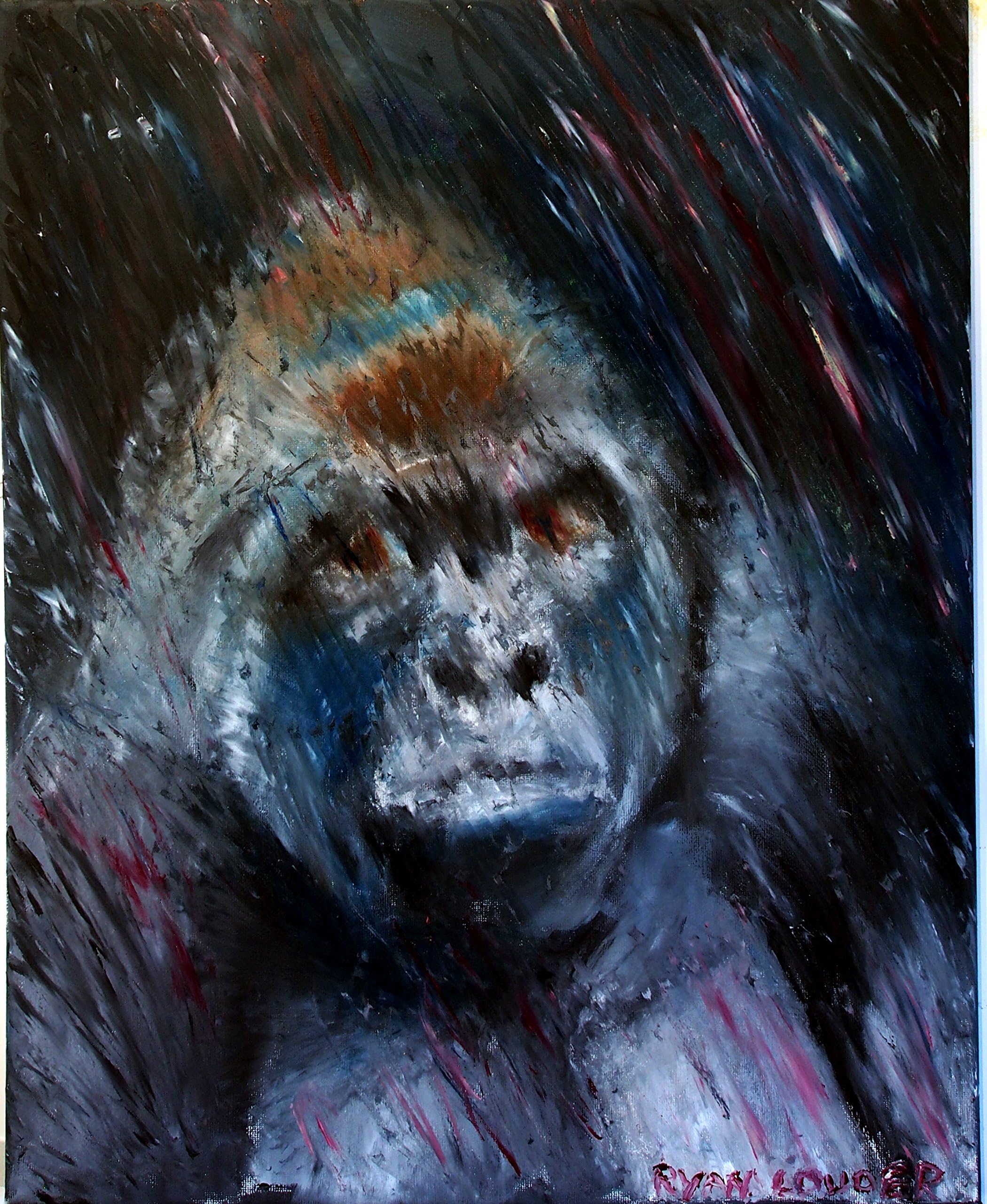 Gorrila Painting 9x12 3:4 - Black Art, Black Wall Art, Black Painting, Black Picture, Black Print, Black Interiors