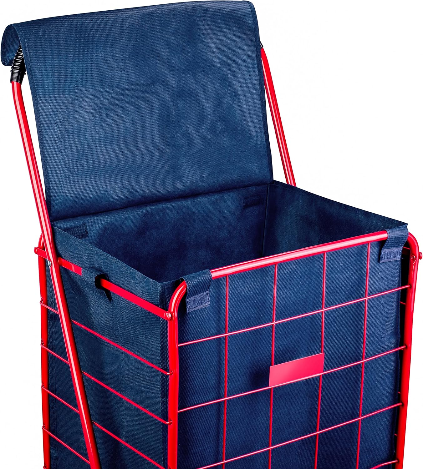 Shopping Cart Liner - 18" X 15" X 24" - Square Bottom Fits Snugly Into a Standard Shopping Cart. Cover and Adjustable Straps for Easy and Secure Attachment. Made from Waterproof Material, Navy Blue: Kitchen & Dining