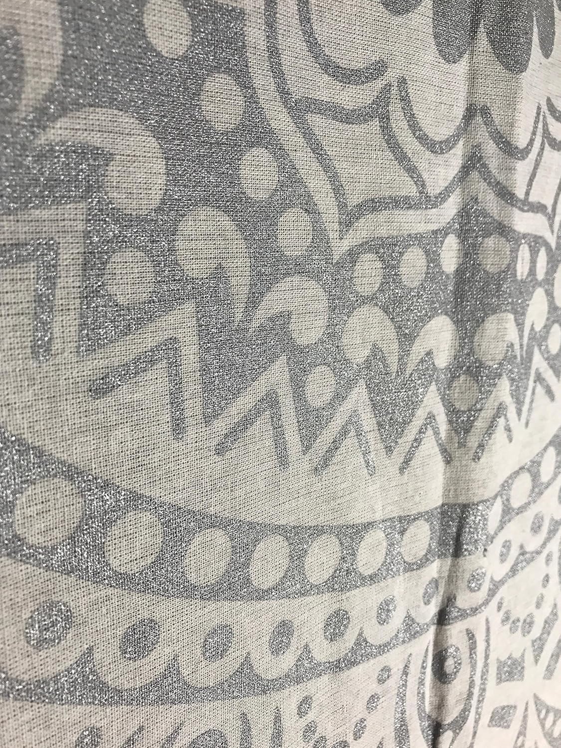 raajsee Mandala Ombre Tapestry Wall Hanging Indian Cotton Boho Hippie Throw Tapestries Elephant Wall Decor Yoga Mat Beach Towel Blanket (White Silver Ombre - Image 4