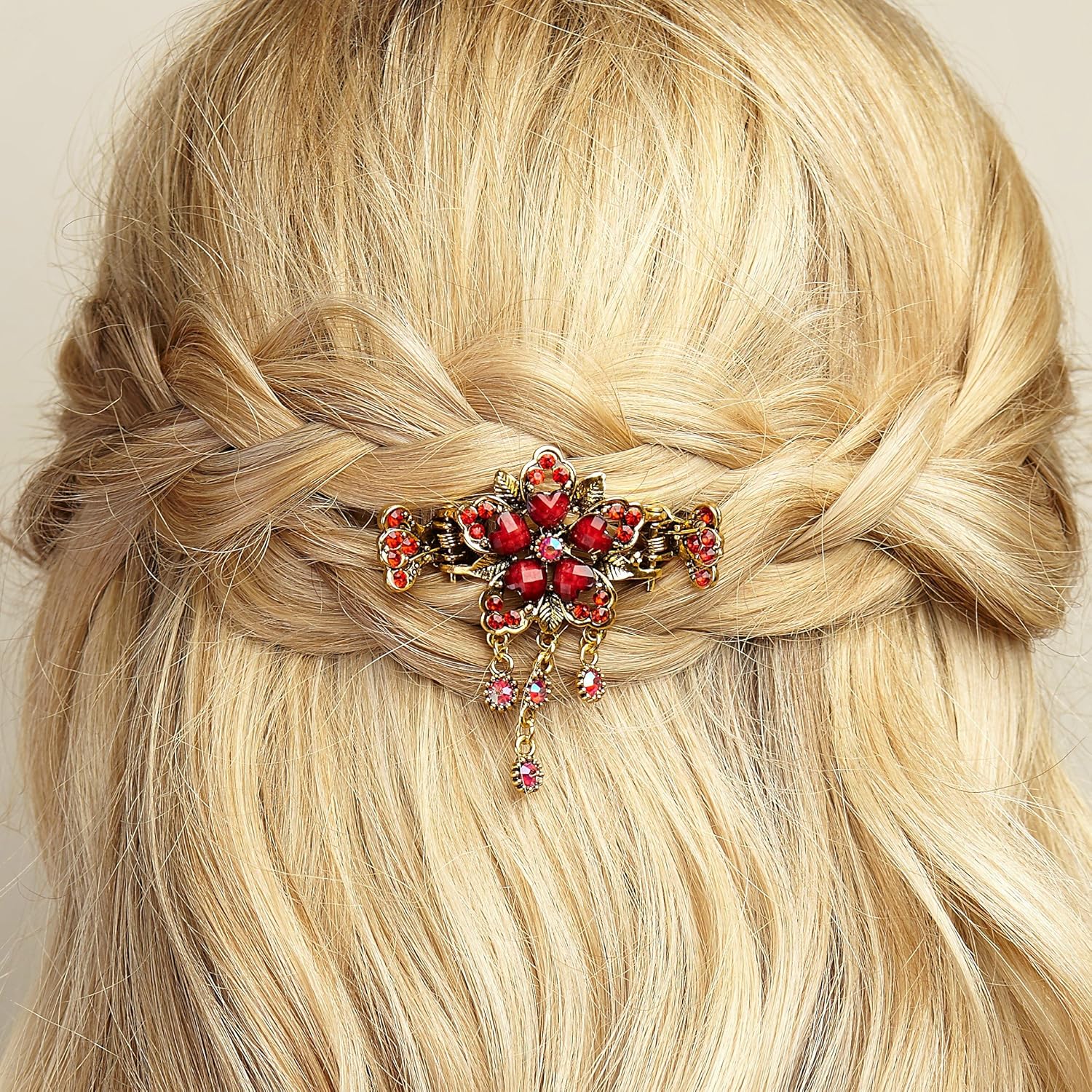 Amazon Com Flower Hair Clip Flower Hairclip Rhinestone Hair Claw