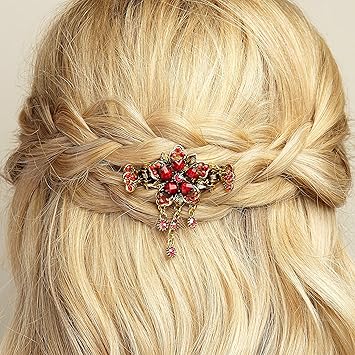Amazon Com Flower Hair Clip Flower Hairclip Rhinestone Hair Claw