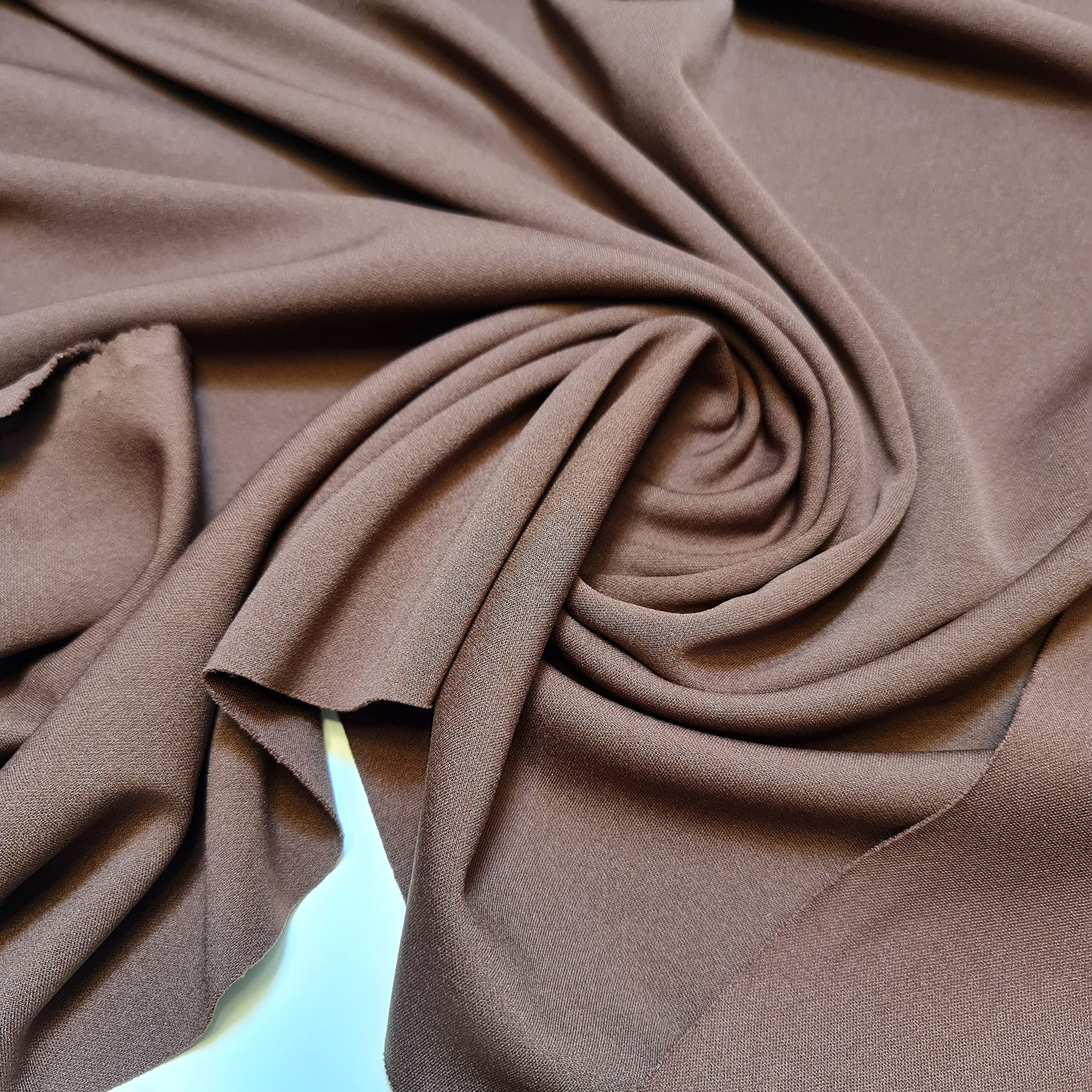 Scuba Crepe Breathable Superior Quality Stretch Wet Suit Dress Fabric 140cm Wide (1 Meter, Brown)
