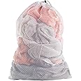Mesh Laundry Bag - Large 24" x 36" - Durable, Machine Washable with Secure Drawstring Closure - Perfect for College Dorms, Laundromats, Apartments (White)