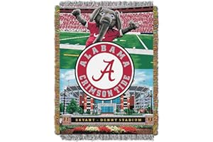 NORTHWEST Officially Licensed NCAA "Home Field Advantage" Woven Tapestry Throw Blanket, 48" x 60", Multi Color