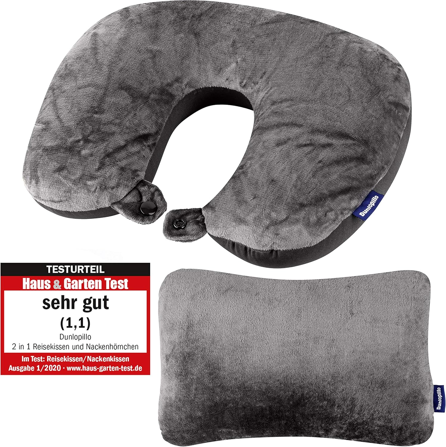 Dunlopillo 2in1 Travel Pillow and Neck Pillow 31 x 21 cm Neck