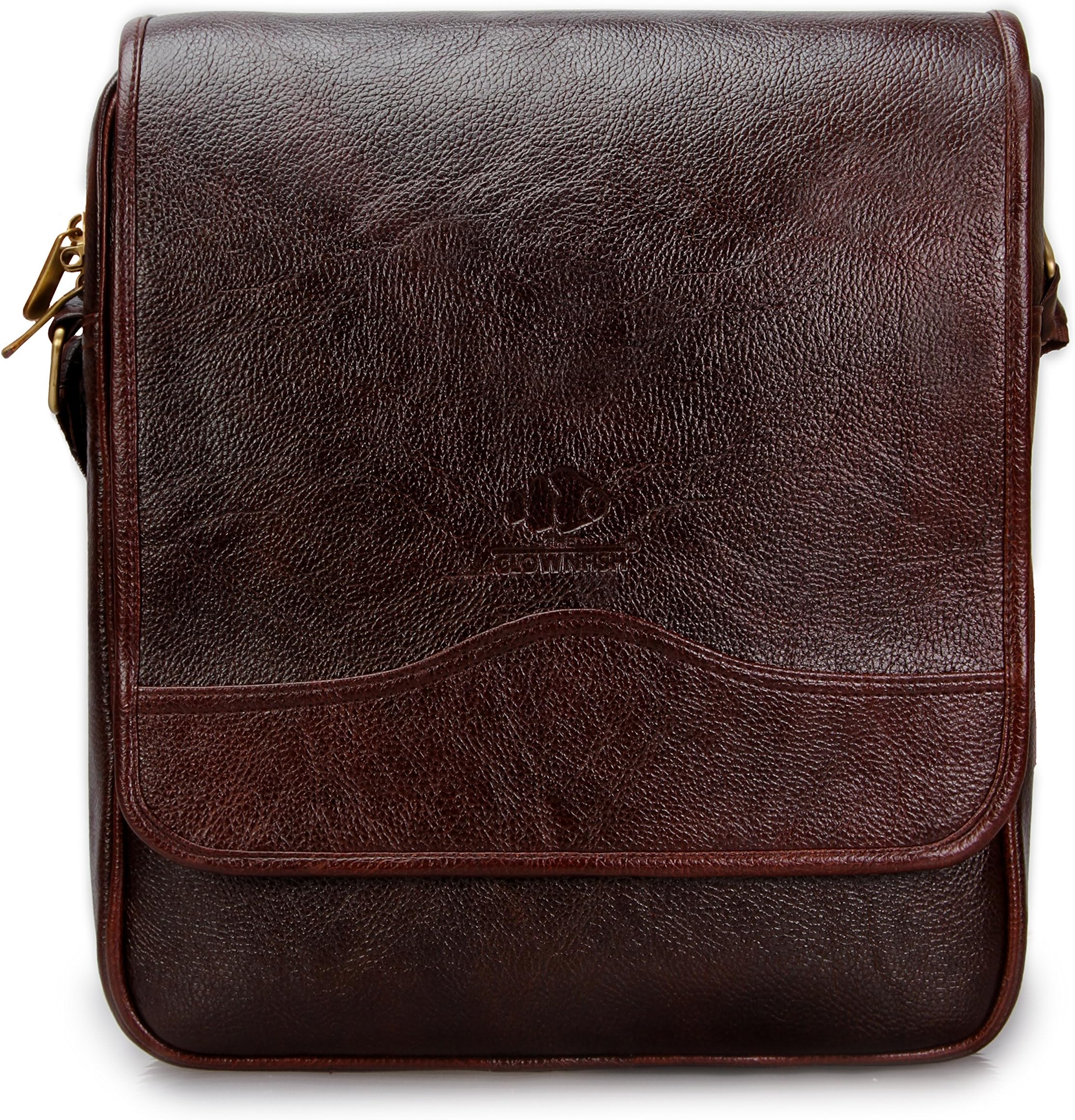 The Clownfish Synthetic Laptop and Tablet Sling Bag / Messenger Bag (Brown)
