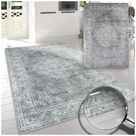 A2z Schnellspanner Traditionellem Collection Teppich Vintage Grau