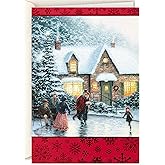 Hallmark Thomas Kinkade Boxed Christmas Cards, Ice Skating (40 Cards and Envelopes)