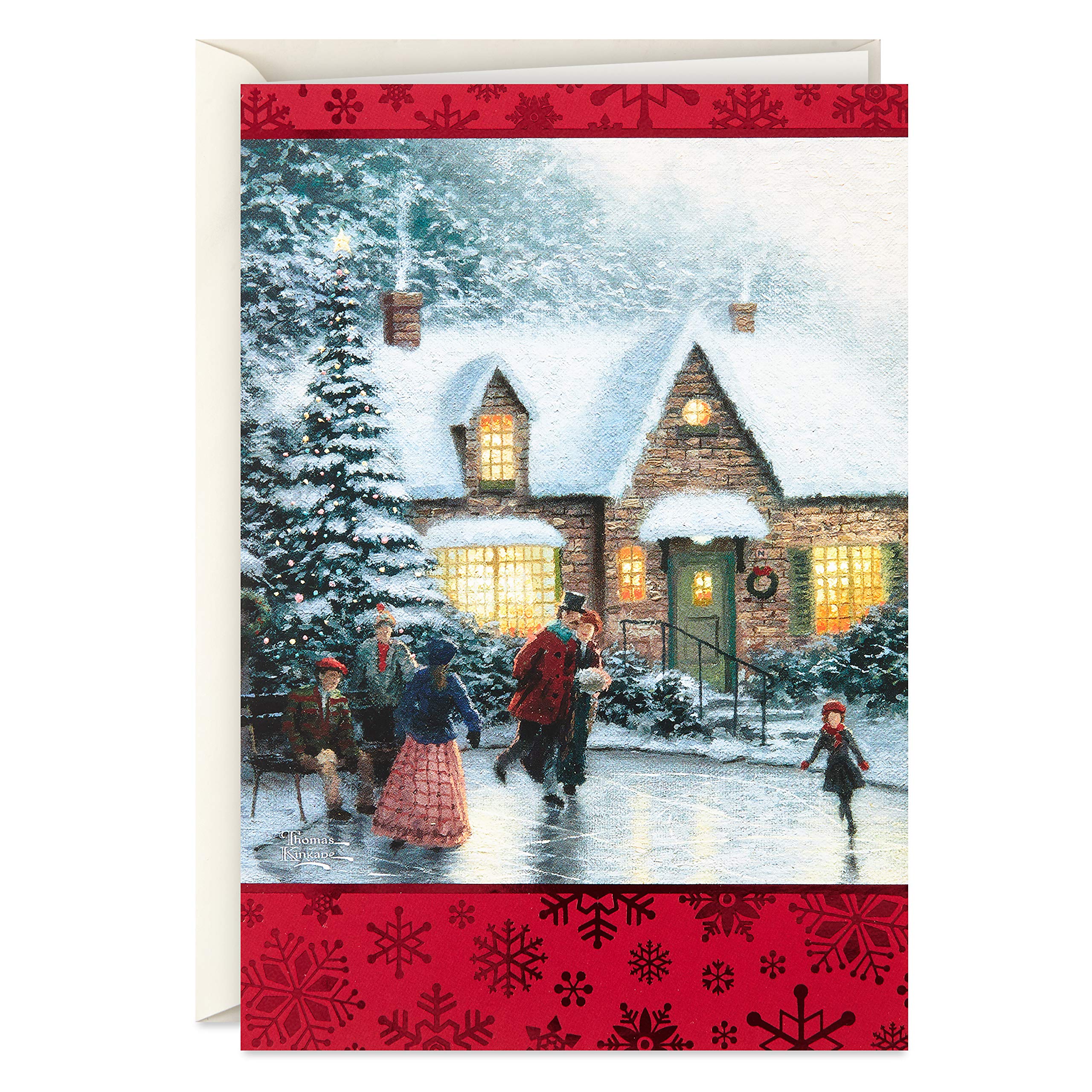 Hallmark Thomas Kinkade Boxed Christmas Cards, Ice Skating (40 Cards and Envelopes)