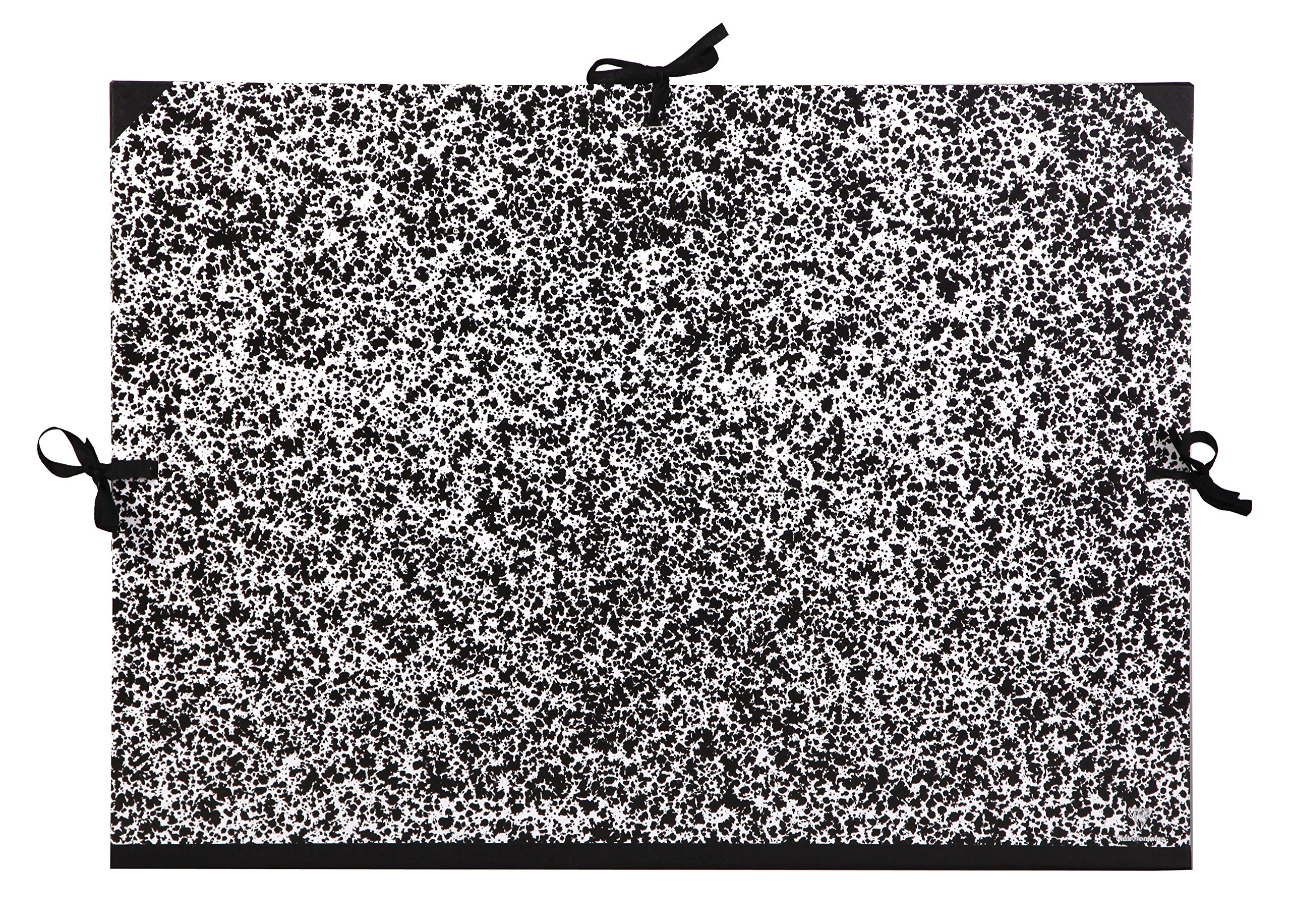 Clairefontaine - Ref 32802C - Annonay Art Folder - 50x70cm Size, Ribbon Tie Closure, 30mm Spine, White Paper Lining, Acid Free - Suitable for Transporting Artwork