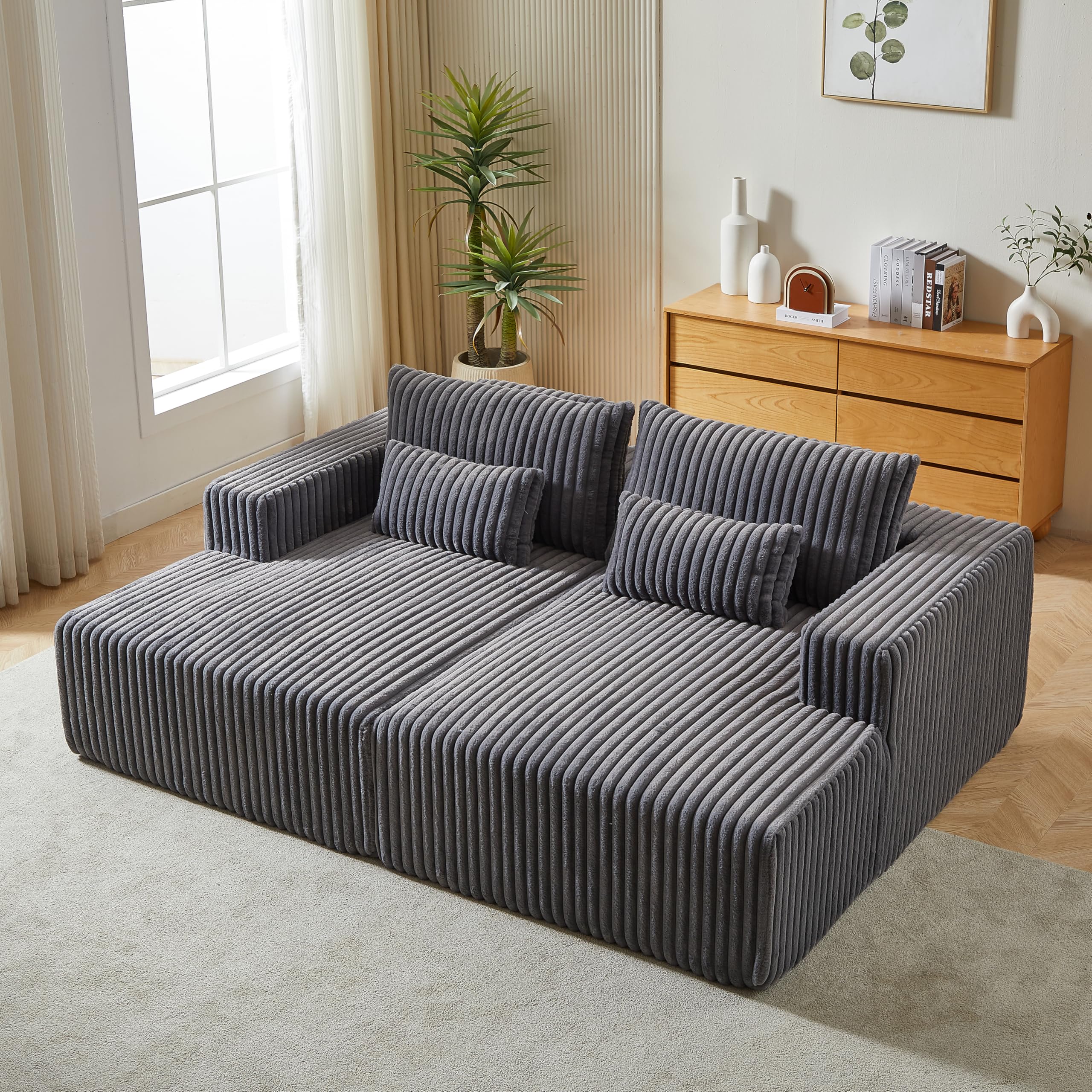 Photo 1 of **SELLING FOR PARTS AS PARTIA SET. ONE OF TWO BOXES**Ball & Cast 87" Oversized Sectional Double Lounge Chaise with Cloud Plush Sofa Bed,Fluffy Modern Sleeper Loveseat Chair for Indoor Living Room Bedroom Reading,No Assembly Required,Grey