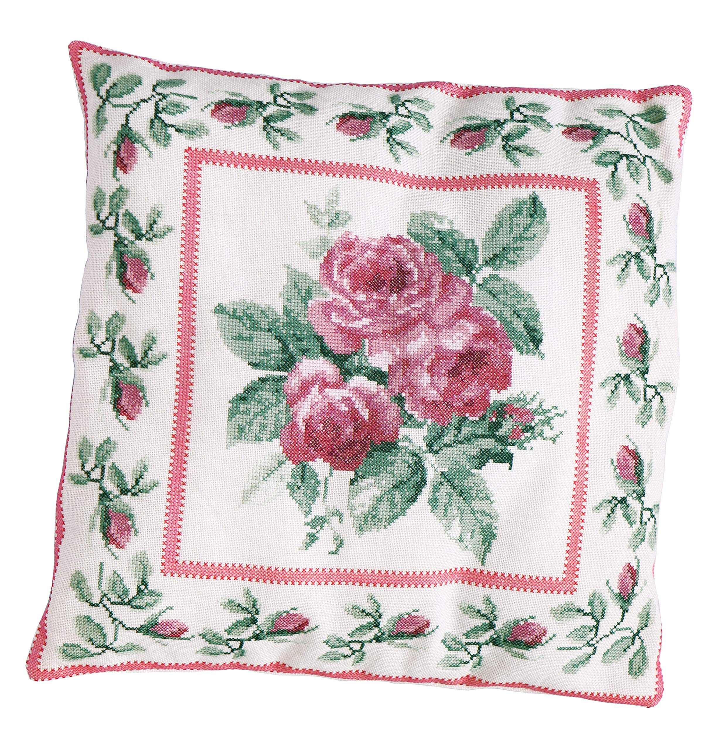 Thea Gouverneur Cross Stitch Kit, Rose Bouquet on Aida (12 Count), 35x35cm