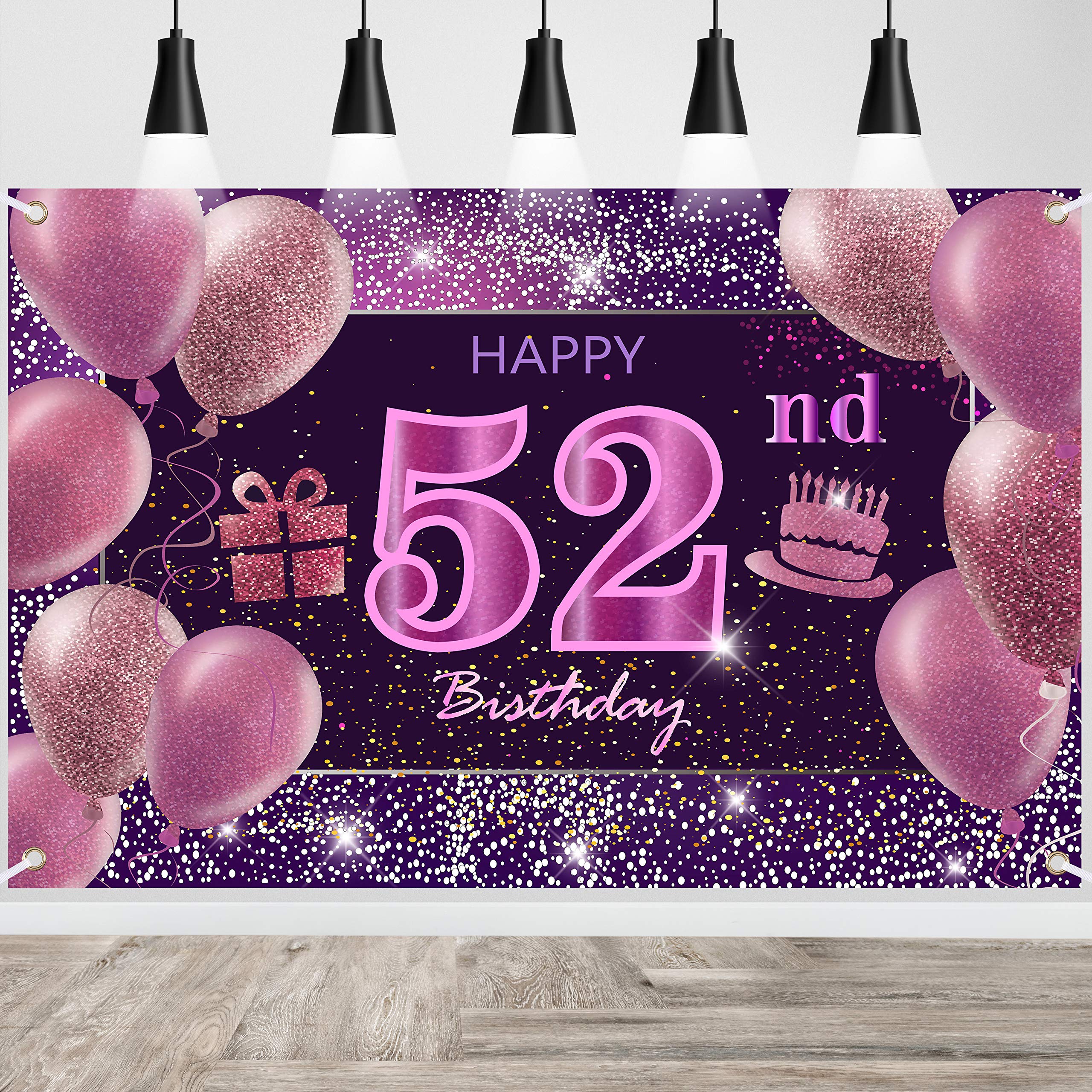 IMISI Happy Birthday Banner & Backdrop Decorations - Pink, Perfect for Parties
