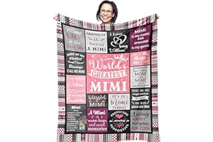 Ruvinzo Mimi Gifts, Mimi Gifts for Grandma, Grandma Birthday Gifts, Great Grandma Gifts for Mimi Grandma, Nana Gifts for Grandma, Grandmother Gift Ideas, Mimi Mother’s Day Gigi Gift Blanket 60” x 50”