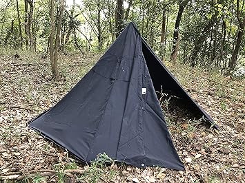Amazon ポーランド軍 ポンチョテント一式 サイズ１ ブラック 160 170 軍倉庫放出品 ポーランド軍 テント本体