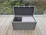 Garden Store Direct 190L Grey Plastic Outdoor Storage Box 96x45x49cm Strapped view 4