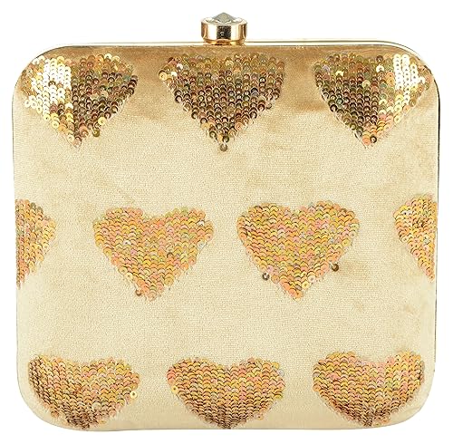 Tooba Handicraft Party Wear Hand Embroidered Box Clutch Bag Purse For Bridal, Casual, Party, Wedding