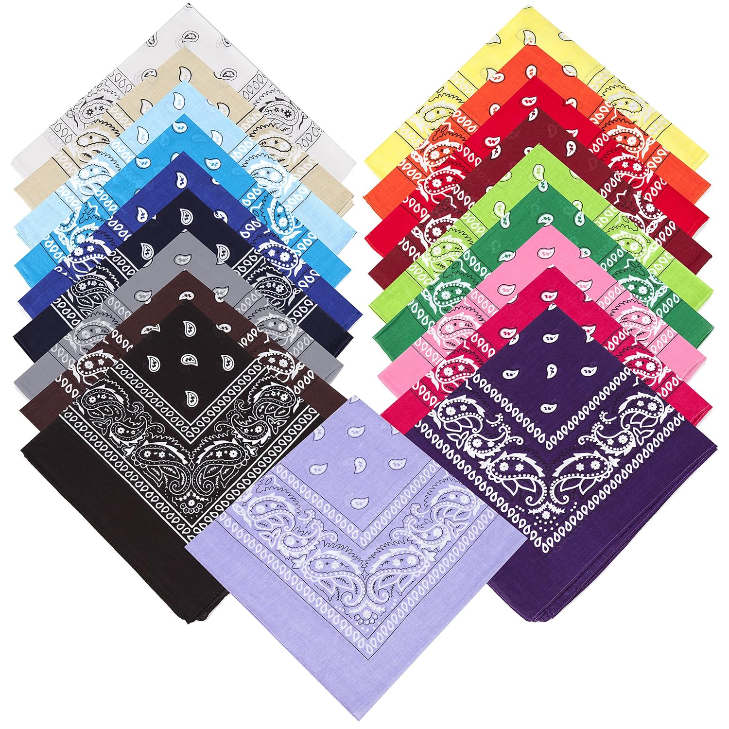 6 Random Mixed Colours Unisex Paisley Bandanas & 1ST CLASS POSTAGE