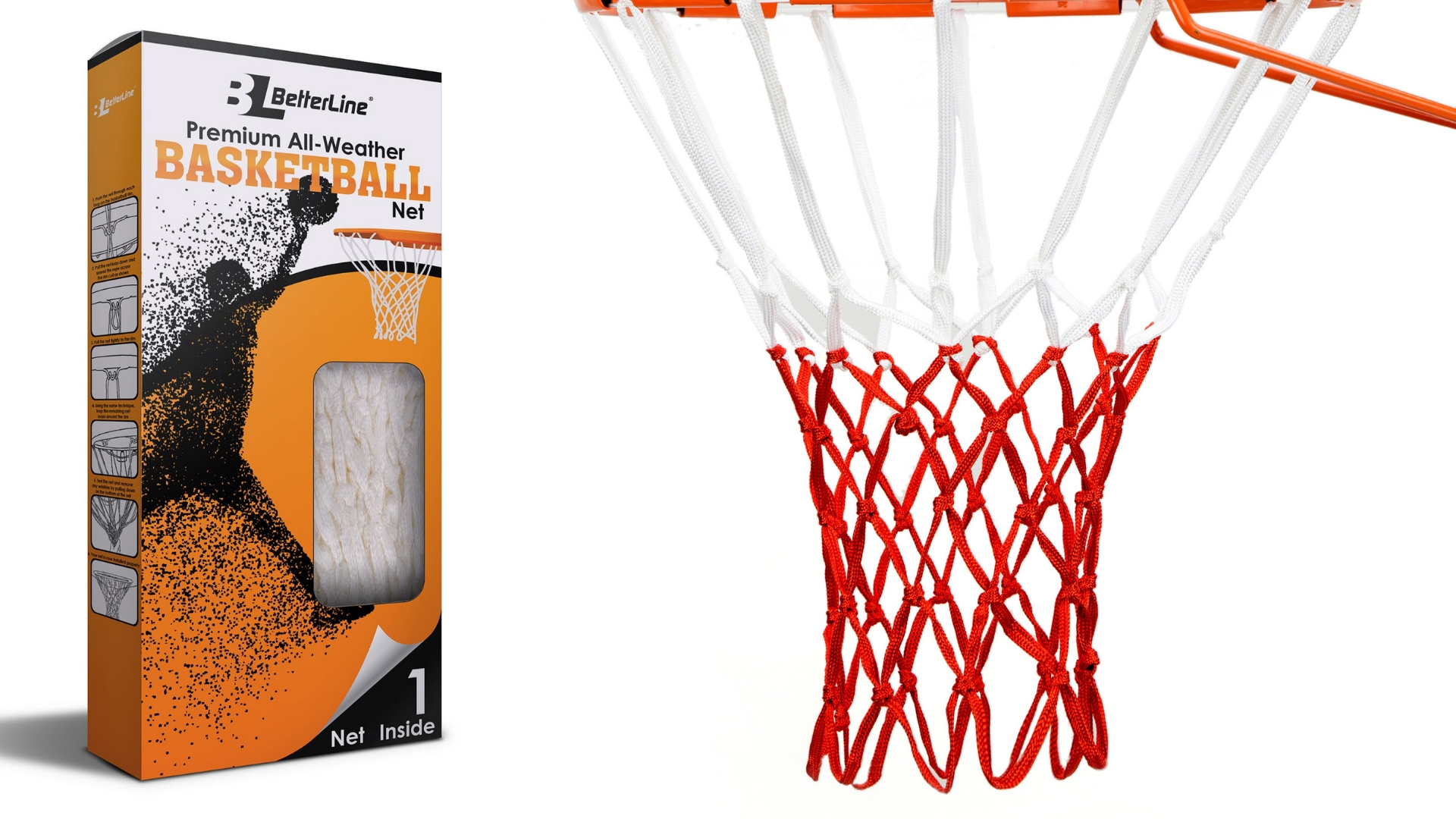 Basketball net replacement for standard rims and hoops