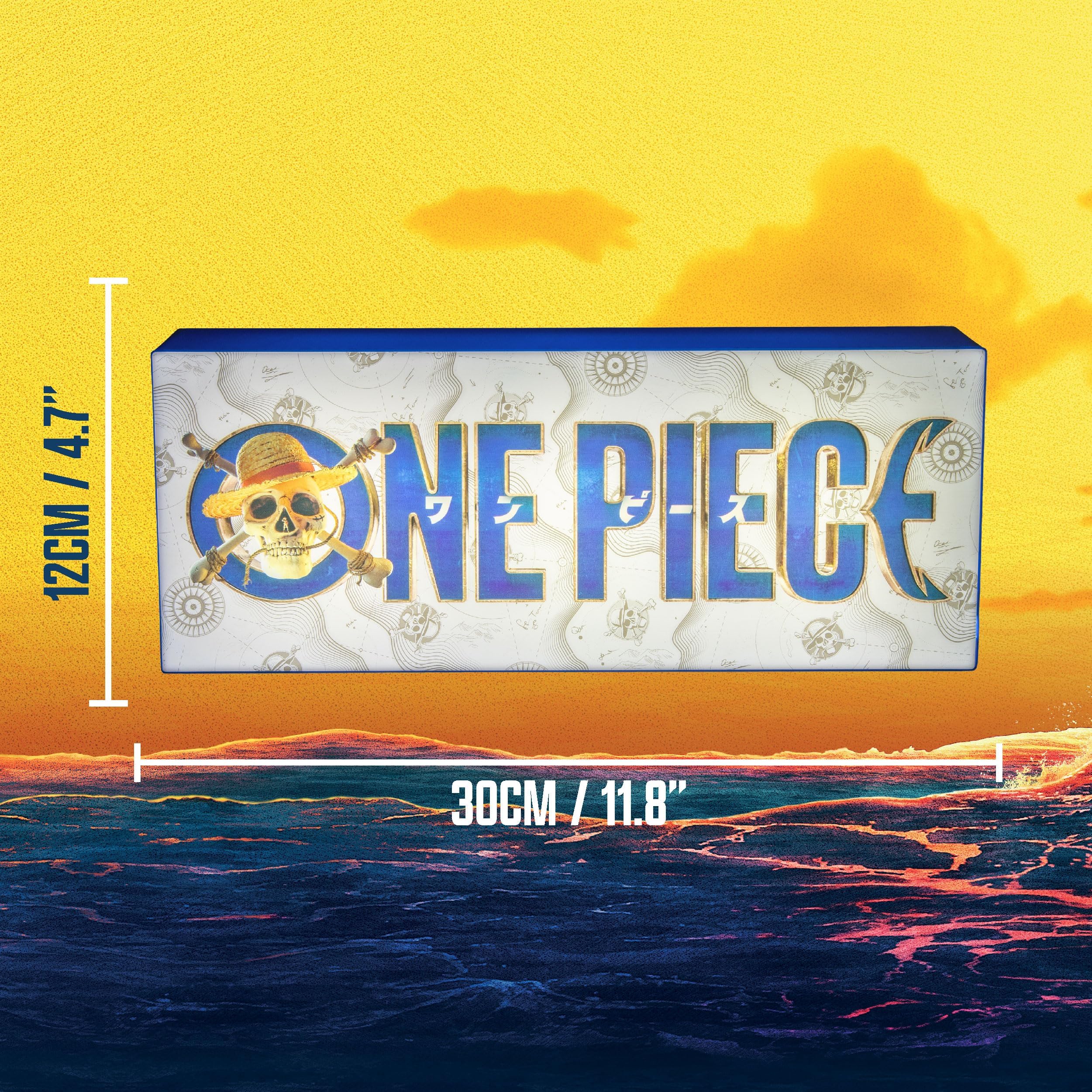 Paladone One Piece Logo-Leuchte, offiziell lizenzierte Anime-LED-Lampe von Netflix, Strohhutpiraten-Geschenke für Popkultur-Fans, batteriebetriebene Wohndeko 4