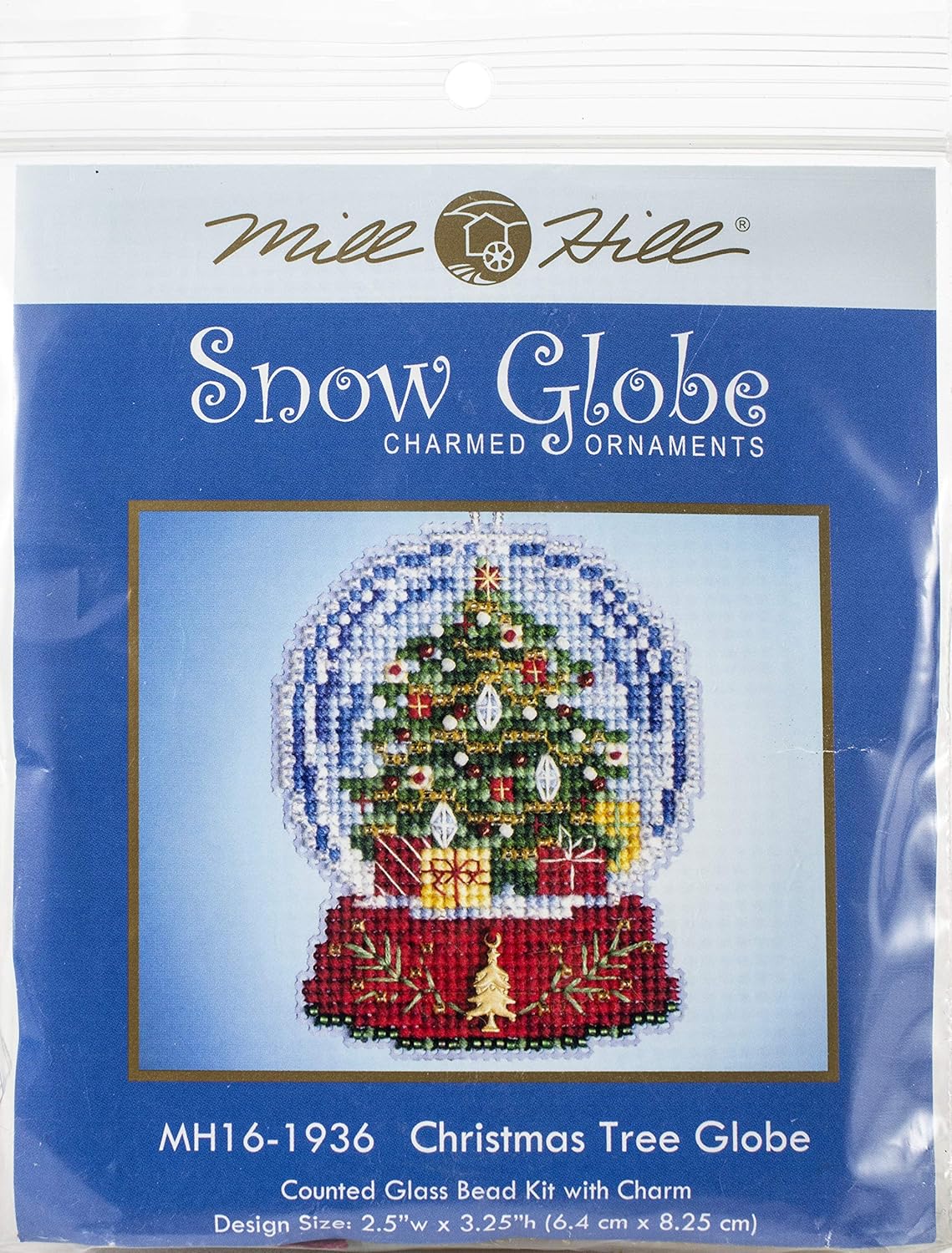 Snow Globes - Mill Hill Christmas Tree Snow Globe Beaded Counted Cross Stitch Charmed Ornament Kit 2019 Snow Globes MH161936