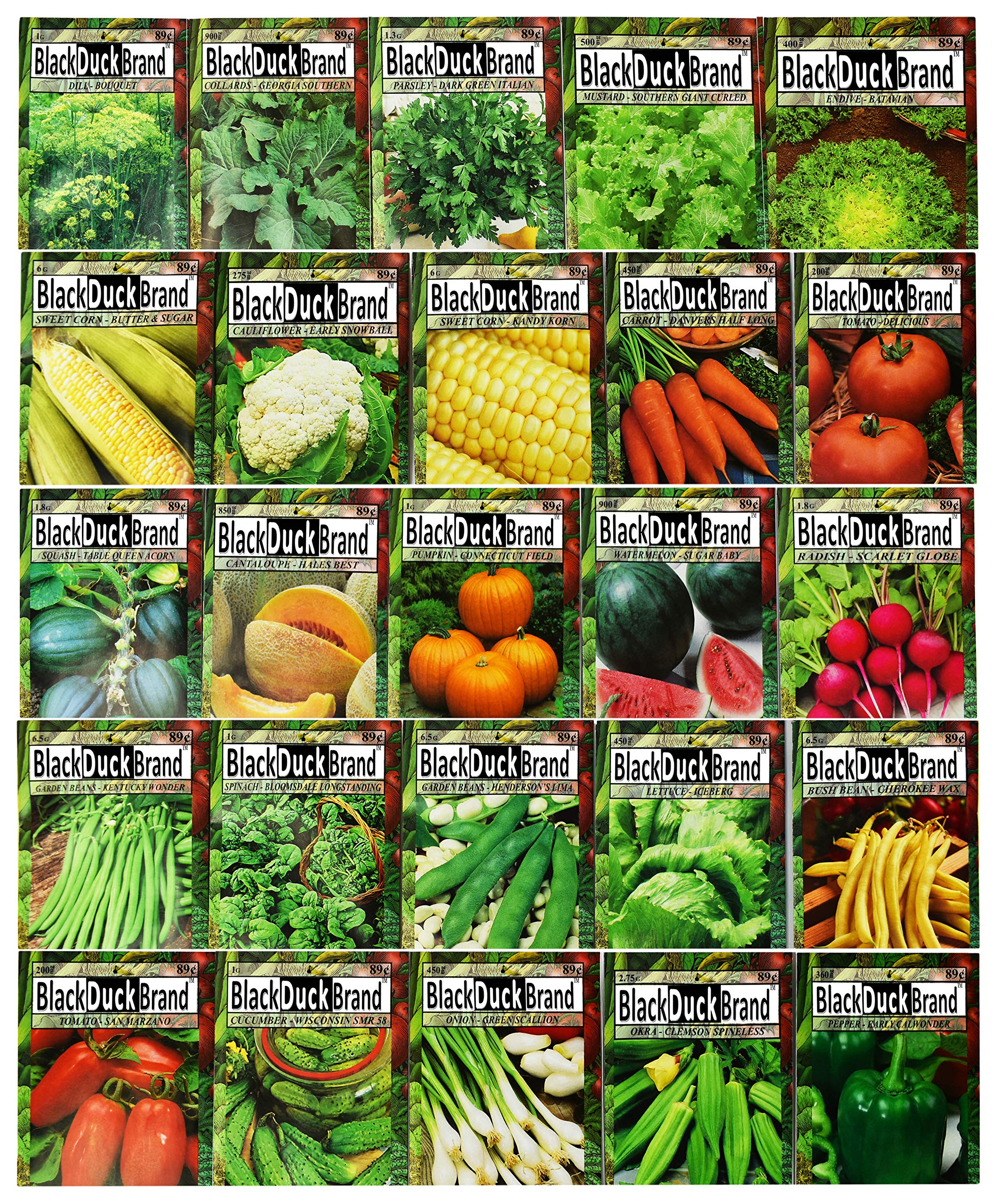 Set of 25 Premium Vegetable & Herb Seeds 25 Deluxe Variety Premium
