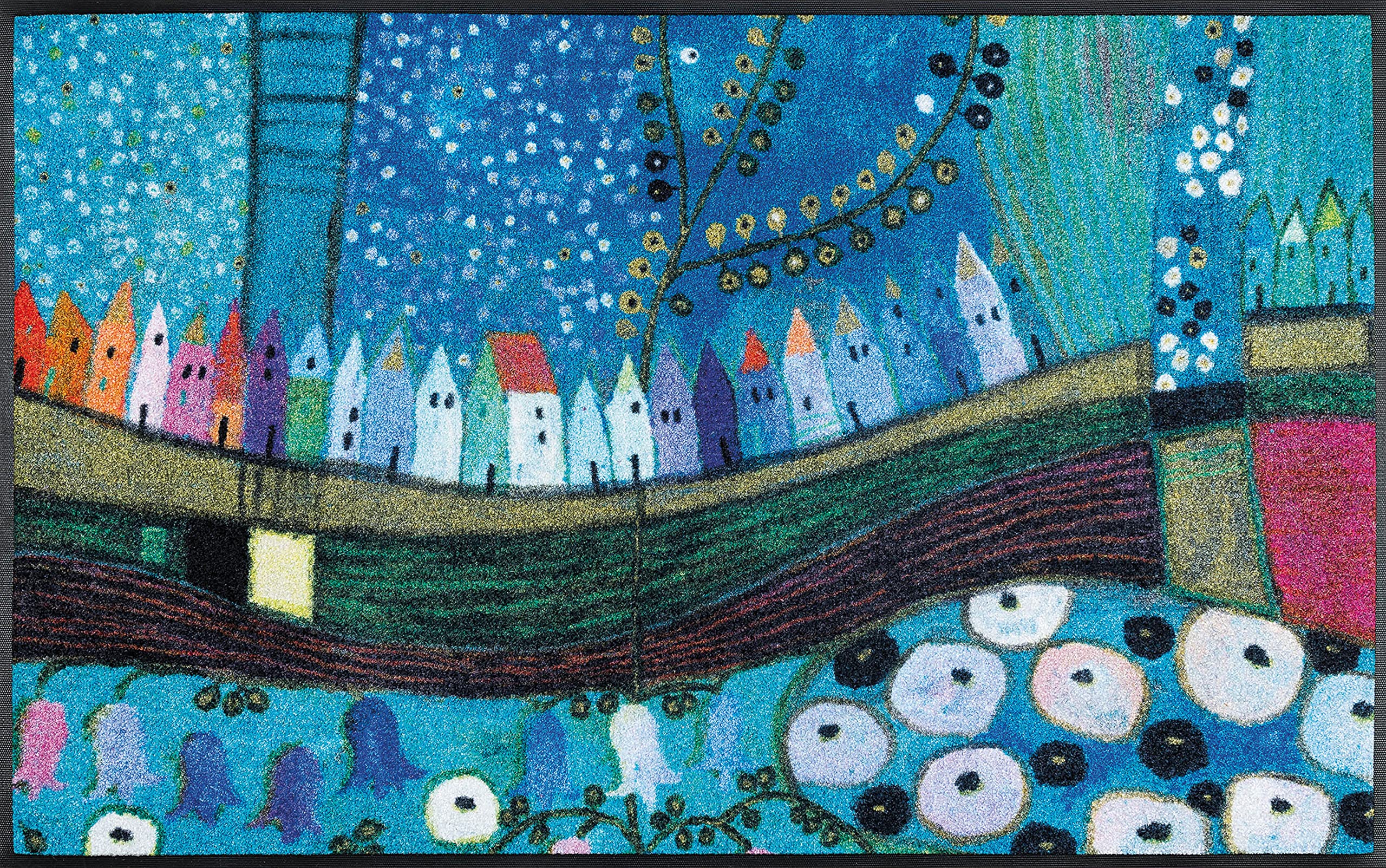 Wash&Dry Door Mat, Acrylic, Multicoloured, 50x75x0.7 cm