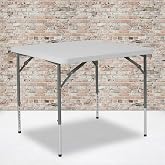 EMMA + OLIVER 2.79-Foot Square Granite White Adjustable Folding Table | Height Adjustable, Card and Game Table, Lightweight