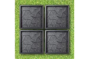 BETONEX Plastic Molds Concrete Set Patio Paving Mold 4 pcs - Big Large Pathmaker Precast Concrete Molds and Forms Stampcrete 