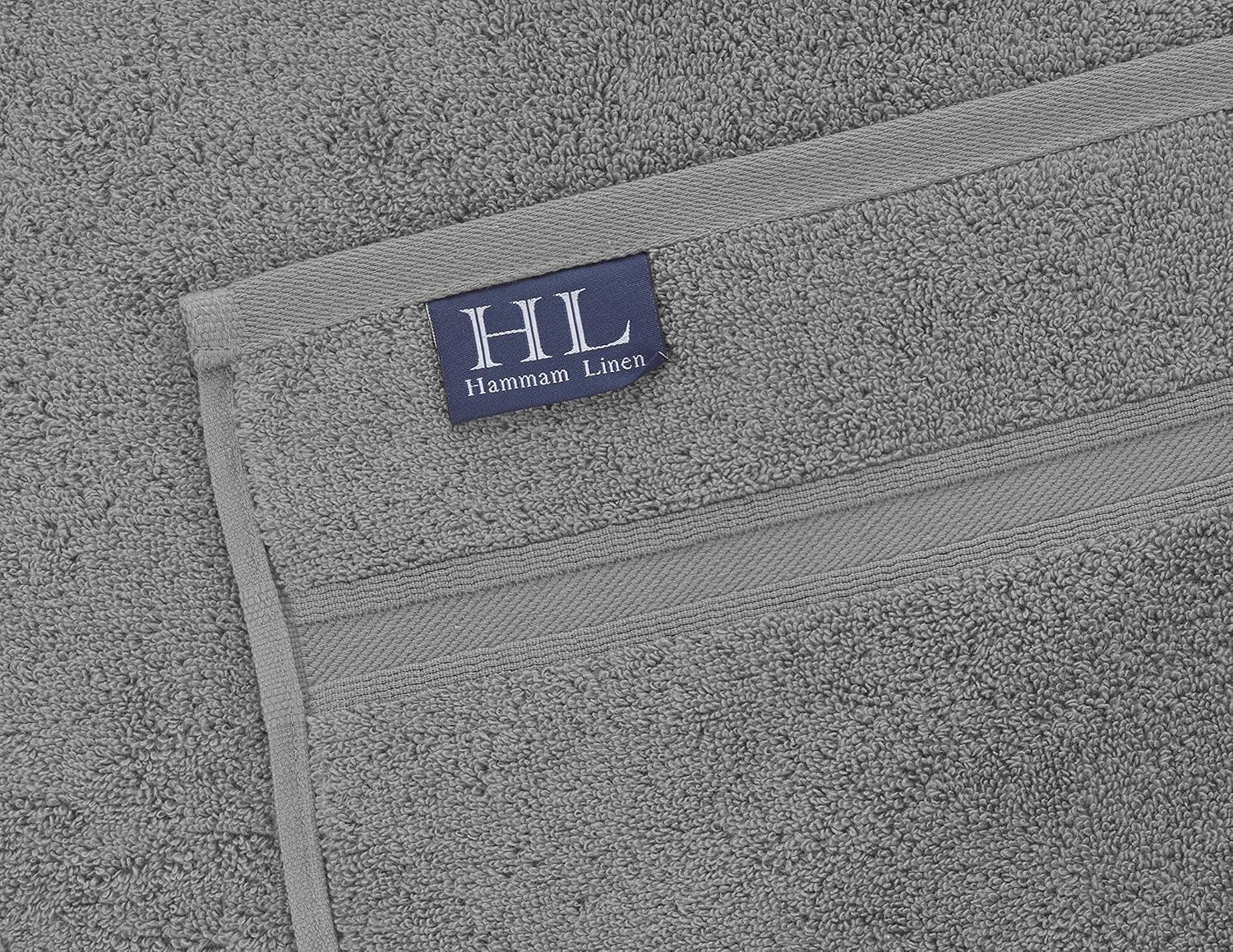 Hammam Linen 100% Cotton 27x54 4 Piece Set Bath Towels Cool Grey Soft and Absorbent, Premium Quality Perfect for Daily Use 100% Cotton Towels: Kitchen & Dining