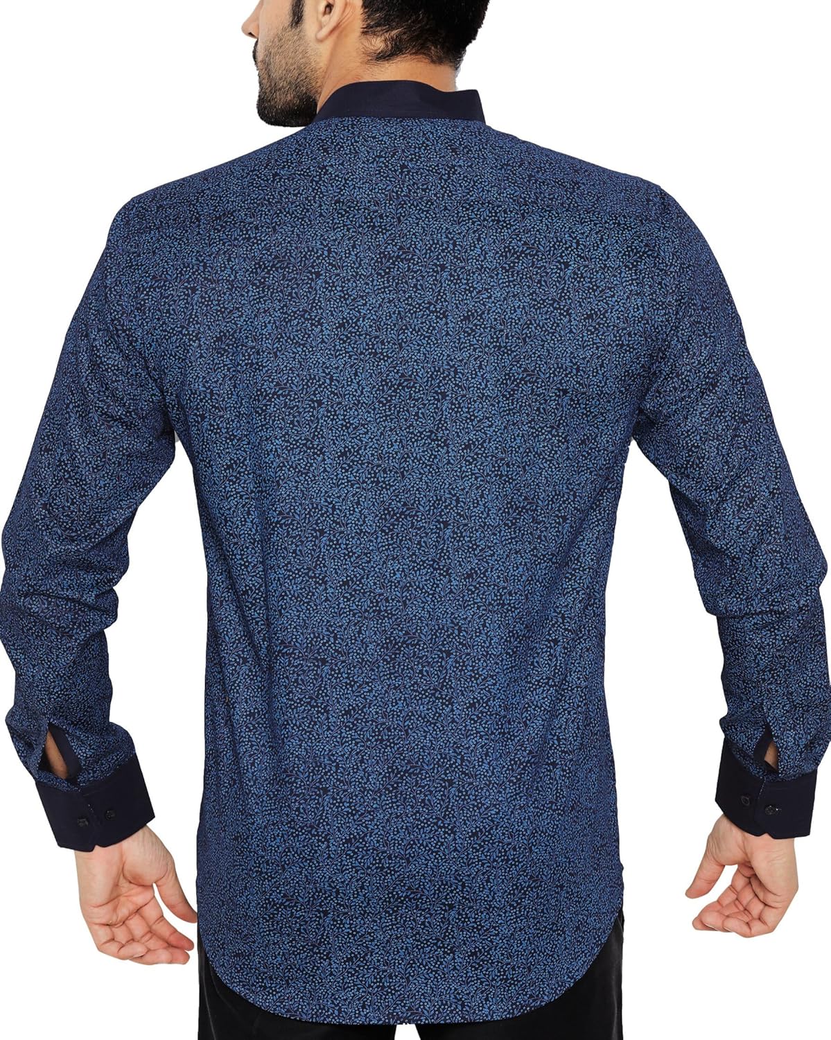 global rang men's cotton shirt blue_free size