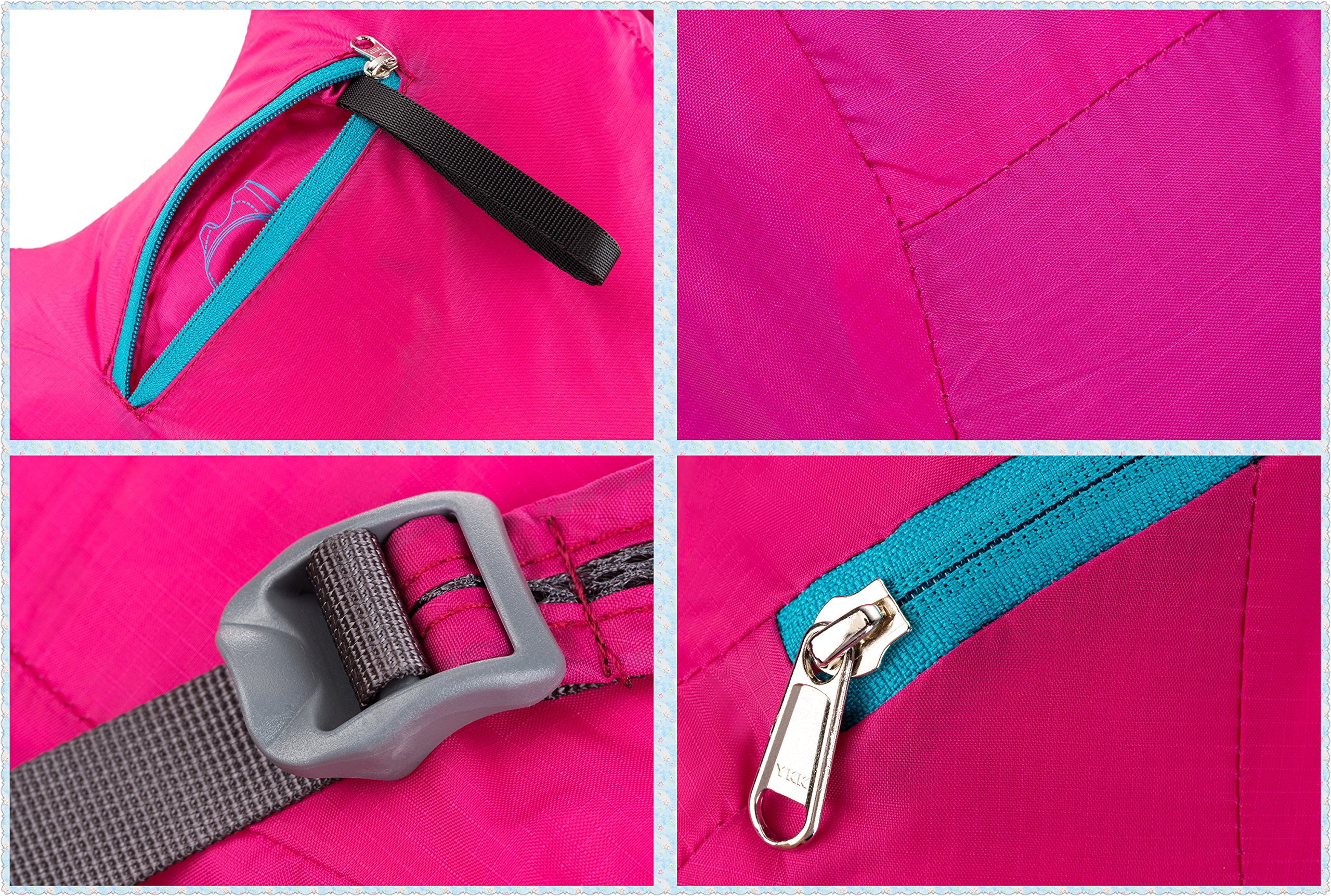 KingCamp 12L Ultralight Handy Packable Camping Hiking Travel Backpack Daypack (Rose Red)