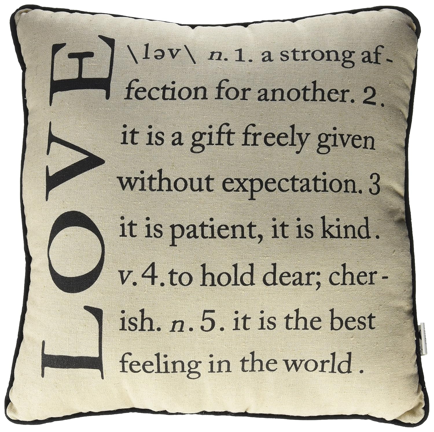 The Definition Of Love Natural Color Cotton Throw Pillow 14x14 Amazon In Home Kitchen