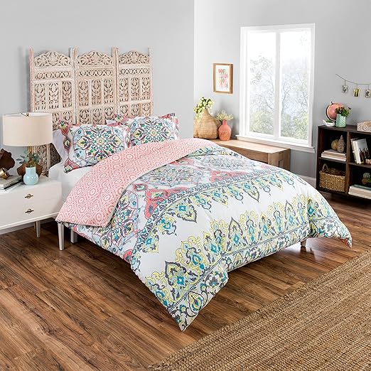 Amazon Com Boho Boutique Rozella Comforter Set Queen Coral