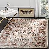 SAFAVIEH Sutton Collection 5' x 7' Ivory / Brick SUT405L Oriental Distressed Area Rug