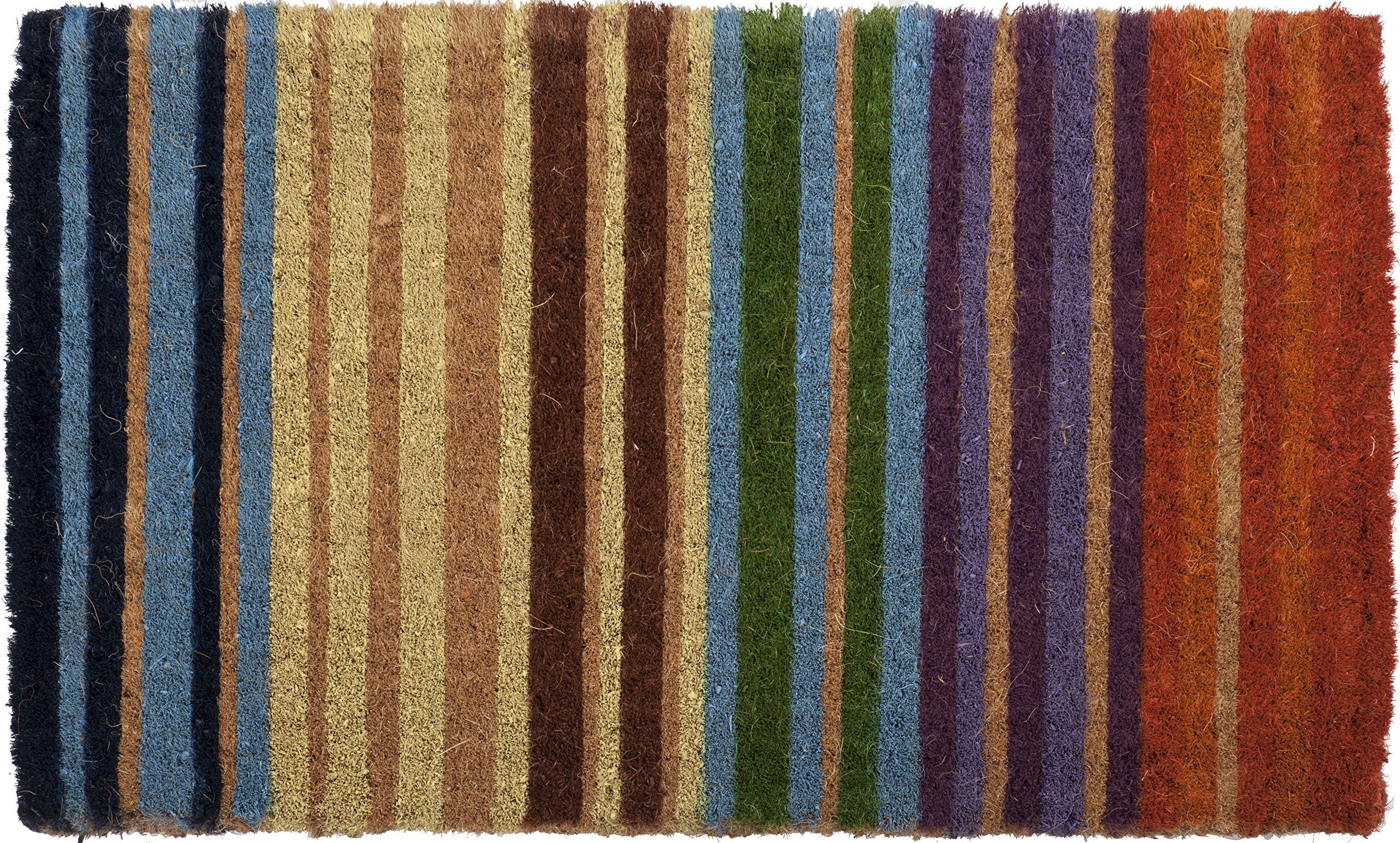 Entryways 40 x 60 cm Coir with PVC Backing Rainbow Non Slip Doormat, Colourful, 40 x 60 x 1.27 cm