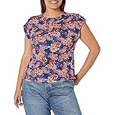 Star Vixen Womens Women's Roll Tap Sleeve Dollman Body Keyhole Neckline TopBlouse