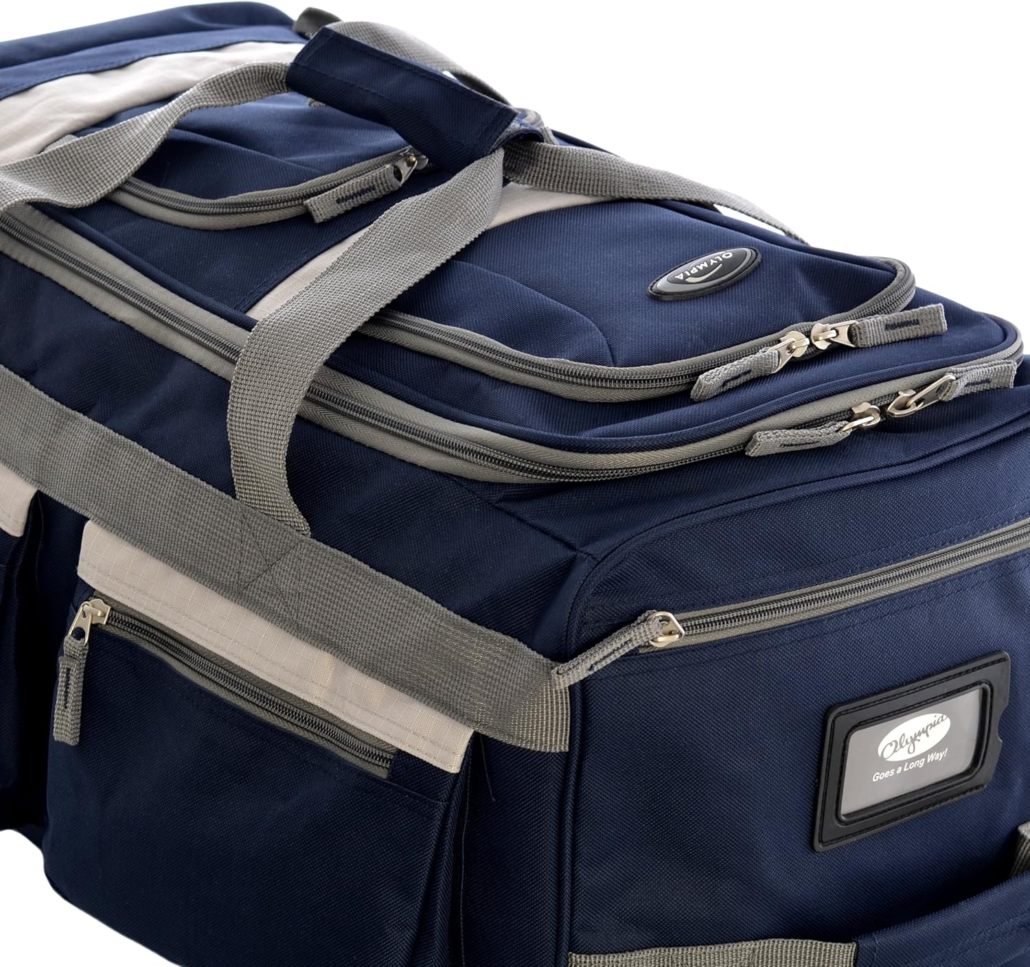  | Olympia 8 Pocket Rolling Duffel Bag, Navy, 22 inch | Travel Duffels
