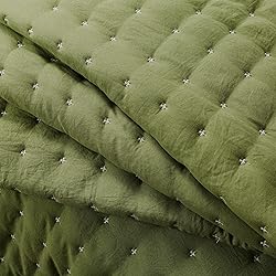 Green Twin Size Quilt Bedding Sets with Pillow